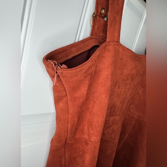 Forever 21 Faux Suede Rust Overall Dress - Picture 7 of 7